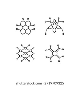 Four different molecular structures isolated on transparent background - Powered by Shutterstock - Get 15% off with code: PIKWIZARD15