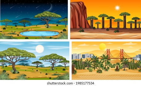 Vier verschiedene Naturbilder