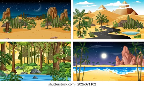 Vier verschiedene Naturbilder
