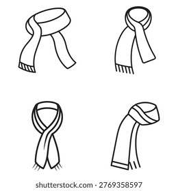Four different scarf tying methods with fringed ends various scarf styles and wrapping techniques