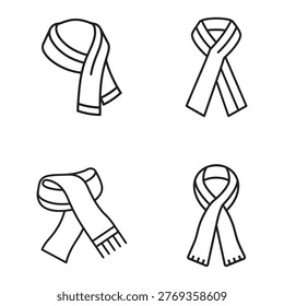 Four different scarf tying methods illustrated in simple line drawings scarf styles and how to tie a scarf