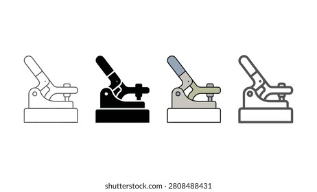 Four different seal press icons shown sidebyside