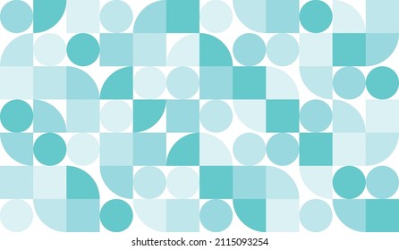 Four different but similar colors. Simple design. Soothing design theme. Circles, squares and quarter circles. Vector. Wallpaper for walls and decoration. 