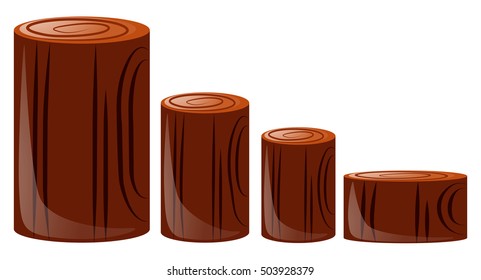Cuatro tamaños diferentes de ilustración de registro