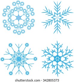 Four different snowflakes