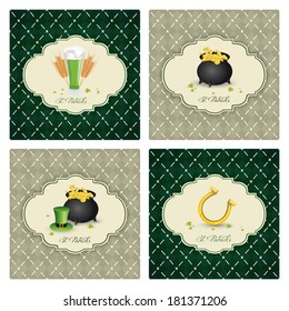 four different st. Patrick's day background on different squares