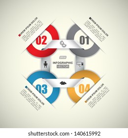 Four different terms associated ribbon - vector infographics