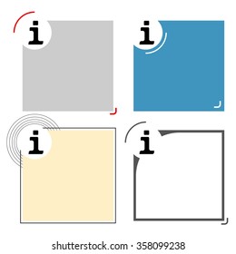 Four different text frames for your text and info icon