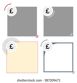 Four different text frames for your text and pound sterling symbol