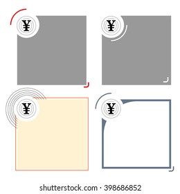 Four different text frames for your text and yen symbol