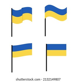 Four different ukrainian flags, made in vector. Isolated on white