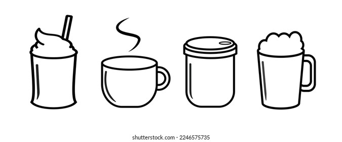 Four different vector drink logo 