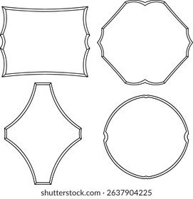 four different vintage frame ornaments