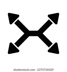 Four different way arrow vector design isolated on white background