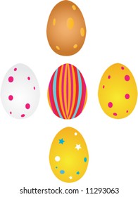 Four diffrent coloured easter eggs