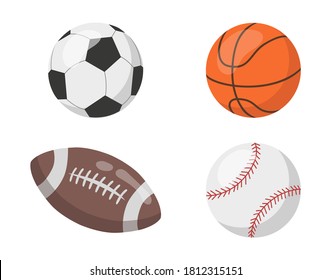 four difrent types of sports balls vector design