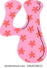 Ilustración vectorial de fuente de dibujos animados de cuatro dígitos