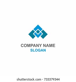 Four direction arrow, abstract modern aviation logo.