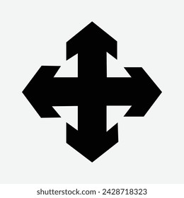 Four Direction Arrow Glyph Icon. Vector illustration. Eps file 414.