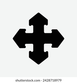 Four Direction Arrow Glyph Icon. Vector illustration. Eps file 416.
