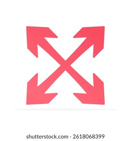 four direction arrow icon, colored flat vector. modern and minimalist design.