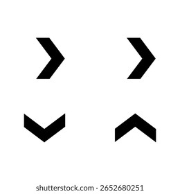 Four direction arrowhead vector set illustration
