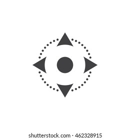 four direction arrows control buttons icon vector, solid logo illustration, pictogram isolated on white