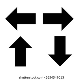 four direction arrows set of black and white arrows navigation arrows