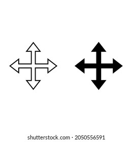 Four direction arrows vector icon