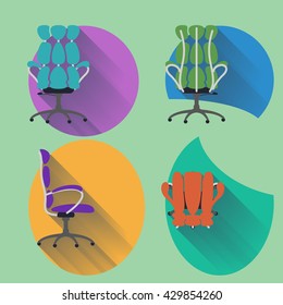Four direction chair with flat design