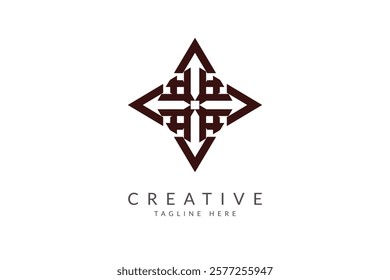 Four direction logo design vector illustration.