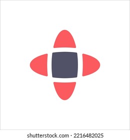 plantilla de logotipo de cuatro direcciones. Ilustración vectorial de acciones aislada