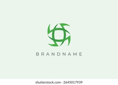 Four direction technology logo design vector illustration.