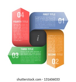 Four directions arrows design element. Fully editable vector.