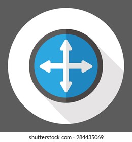 four directions flat icon with long shadow