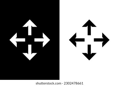 Four directions icon. Movement sign. Arrows pointing at each direction. Vector