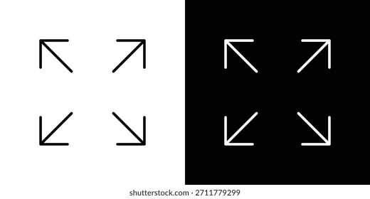 Esquema del icono de cuatro direcciones. Vector aislado pictograma para el Web