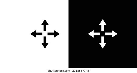 Icono de cuatro direcciones Ilustración vectorial - iconos de vector de estilo negro de alta calidad