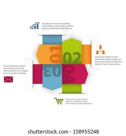 Four directions infographics template