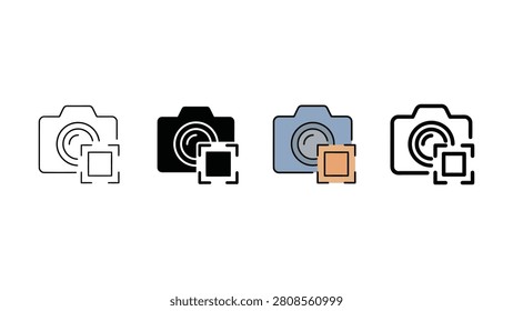 Four distinct camera icons with selection tool