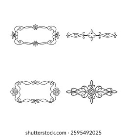 four distinct decorative line designs