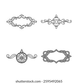 four distinct decorative line designs