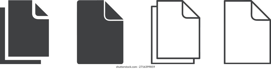 Four Document in Gradient Shades of Gray from Black to White