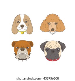 four dog illustrate : vector : illustration 