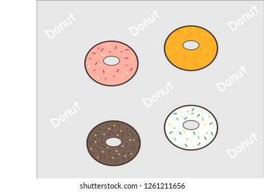 four donats on a gray background