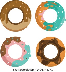 Four Donuts with colorful sprinkles