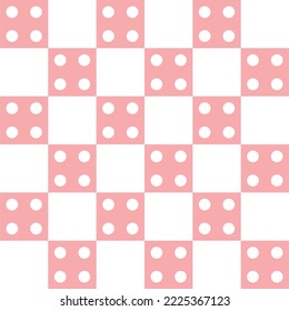 Four Dot Pink Checkered Isolated Seamless Pattern