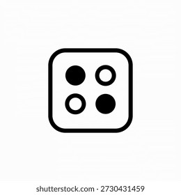 four dots square icon sign vector