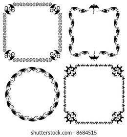 Four dragon-themed frames