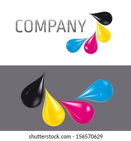 four drops building a cmyk label, illustrator 9 eps